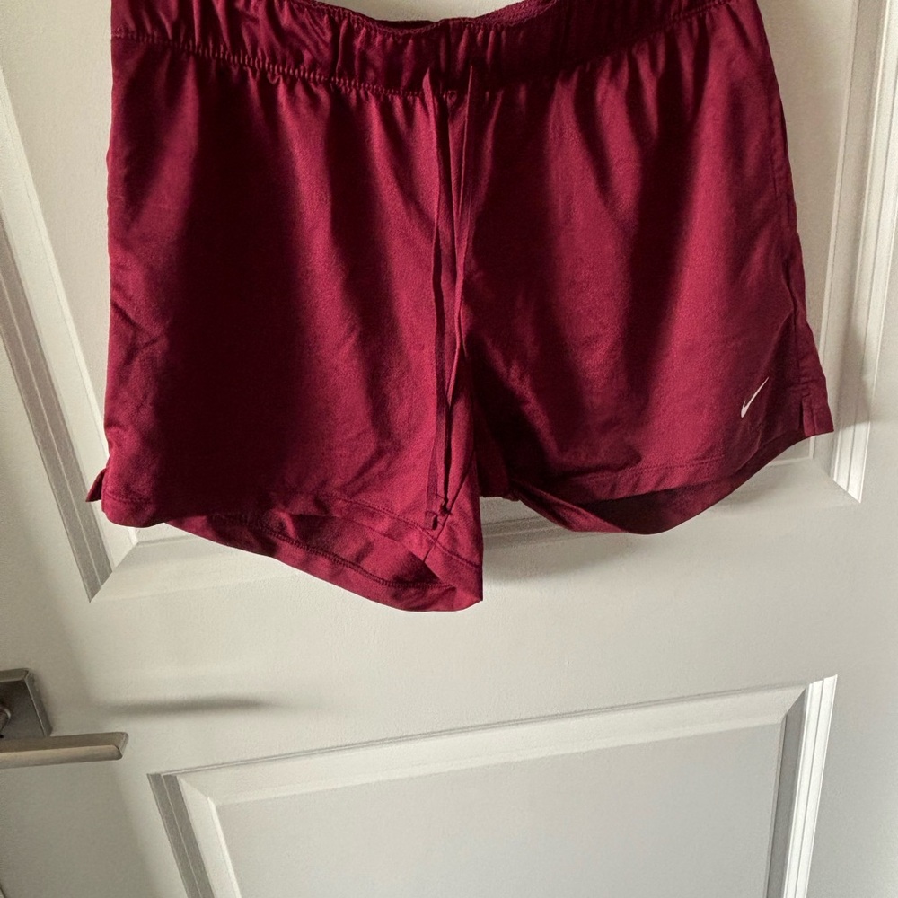 Nike Red Athletic Shorts Moisture-Wicking Lightweight